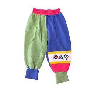 Gymboree vintage color block jogger sweatpants baby boys XS retro lounge‎ casual